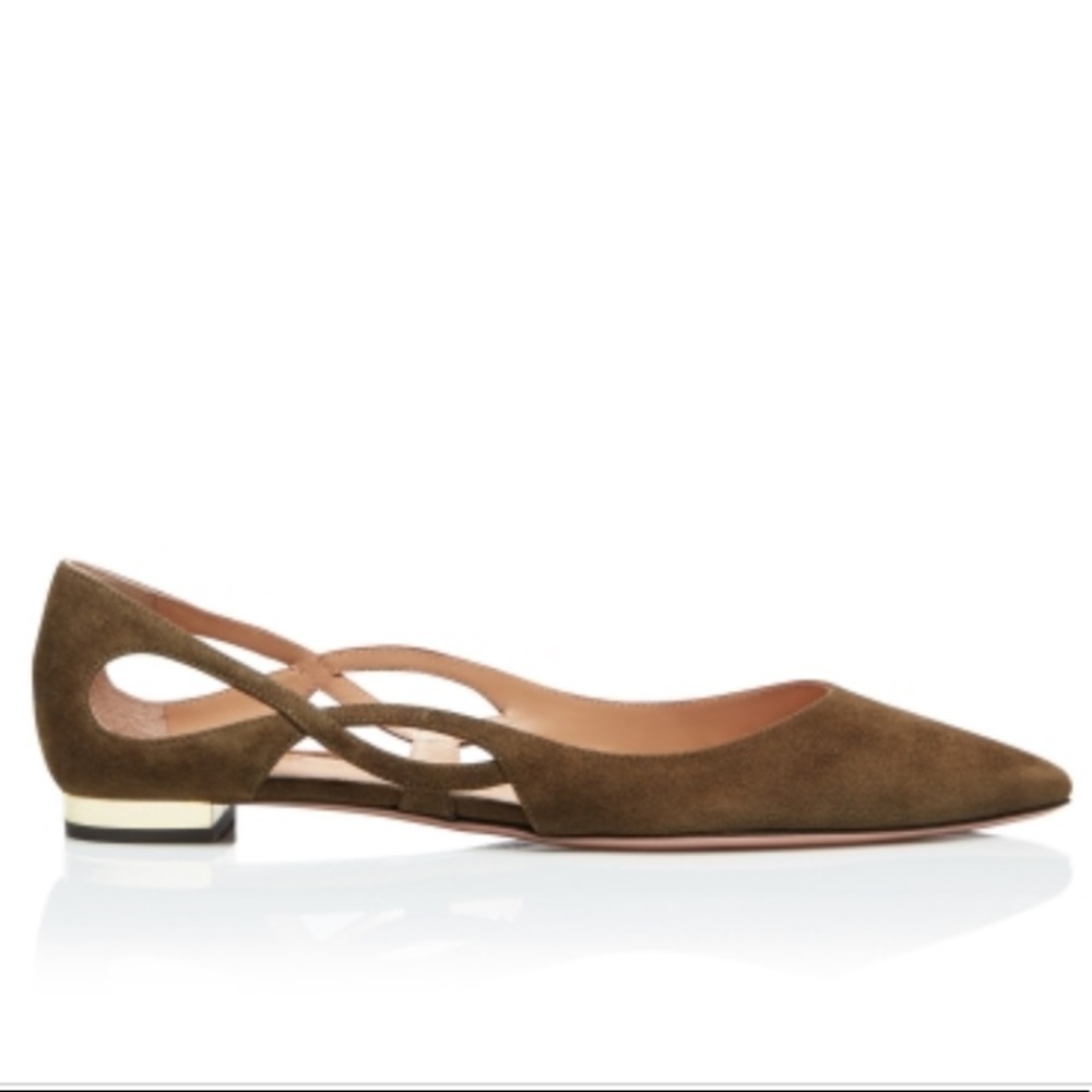 NWT Aquazzura forever ballet suede flats